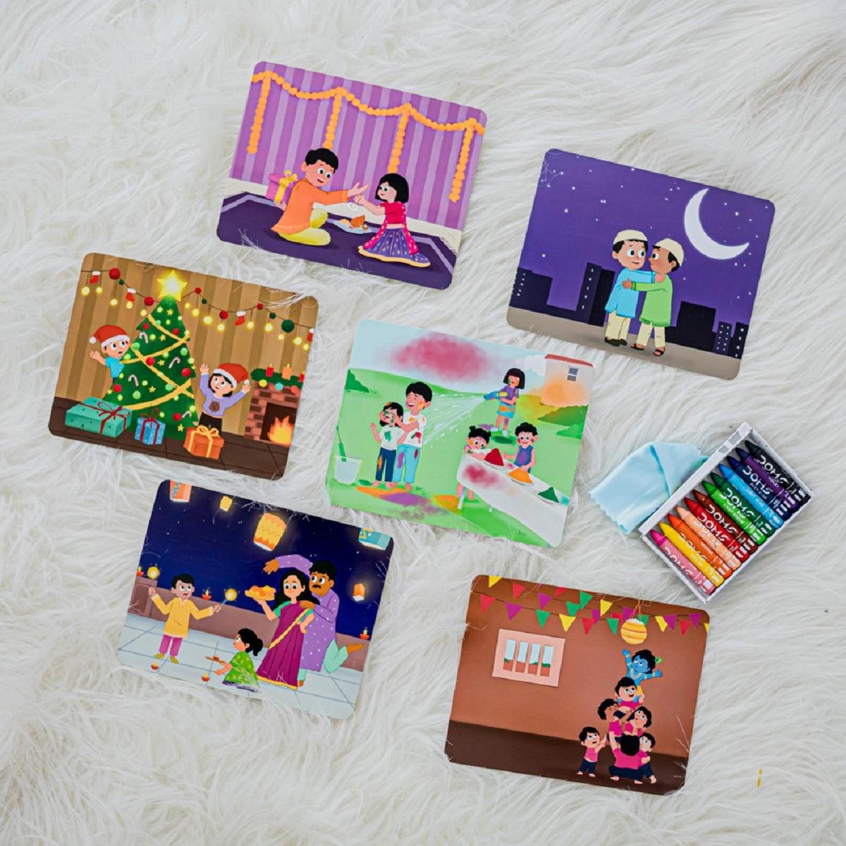 Festival Write and Wipe Cards - lakdi ki kathi new