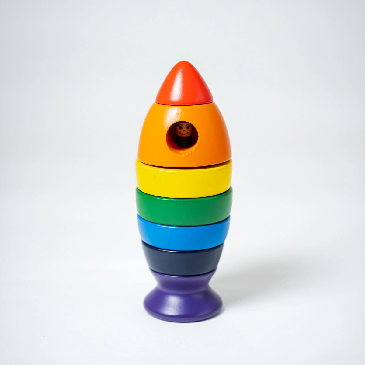 Wooden Rocket Rainbow Stacker